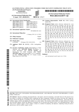 WO 2013/113577 Al 8 August 2013 (08.08.2013) P O P C T