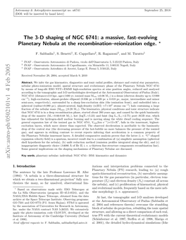 The 3-D Shaping of NGC 6741: a Massive, Fast-Evolving Planetary