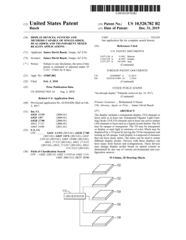 United States Patent ( 10 ) Patent No.: US 10,520,782 B2 Busch (45 ) Date of Patent : Dec