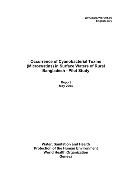 Occurrence of Cyanobacterial Toxins (Microcystins) in Surface Waters of Rural Bangladesh - Pilot Study