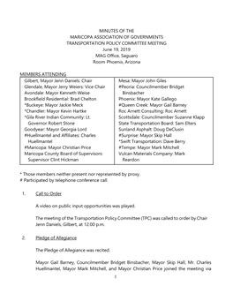 Transportation Policy Committee 6/19/2019 Meeting Minutes