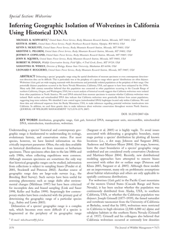 Inferring Geographic Isolation of Wolverines in California Using Historical DNA