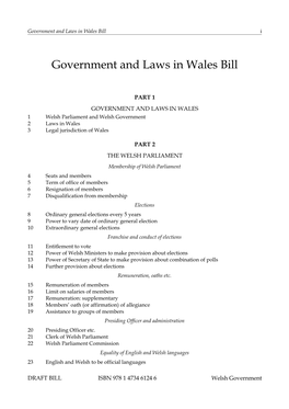 Government and Laws in Wales Draft Bill