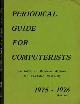 Periodical Guide for Computerists ·