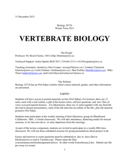 Vertebrate Biology