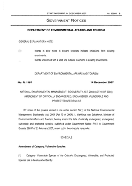 National Environmental Management: Biodiversity Act: Critically