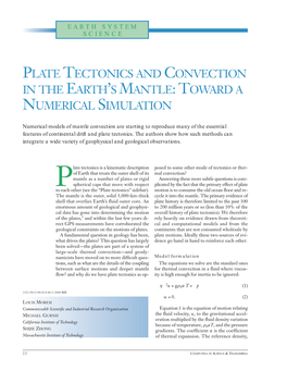 Plate Tectonics and Convection in the Earth's Mantle