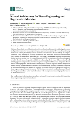 Natural Architectures for Tissue Engineering and Regenerative Medicine