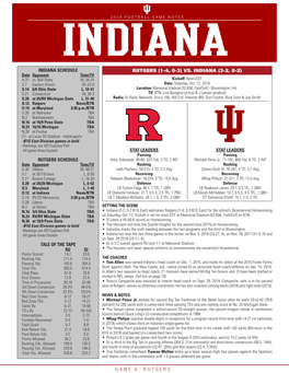RUTGERS (1-4, 0-3) VS. INDIANA (3-2, 0-2) Date Opponent Time/TV A.31 Vs