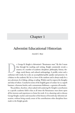 Chapter 1 Adventist Educational Historian