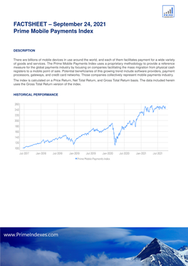 FACTSHEET – September 03, 2021 Prime Mobile Payments Index