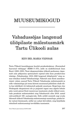 MUUSEUMIKOGUD Vabadussõjas