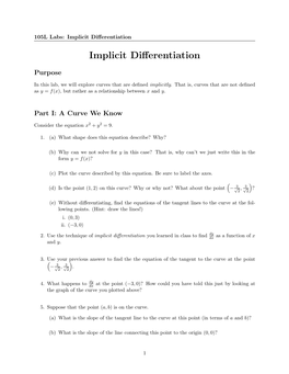 Implicit Differentiation Investigations