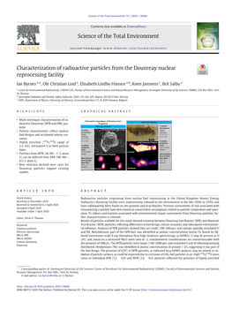 Characterization of Radioactive Particles from the Dounreay Nuclear Reprocessing Facility