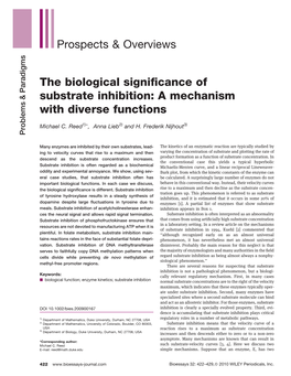 The Biological Significance of Substrate Inhibition