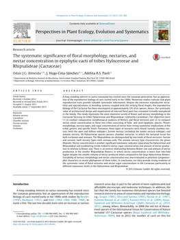 Perspectives in Plant Ecology, Evolution and Systematics 15 (2013) 255–268