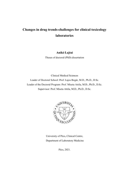 Changes in Drug Trends-Challenges for Clinical Toxicology Laboratories