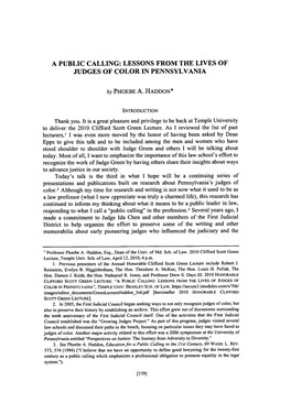 Lessons from the Lives of Judges of Color in Pennsylvania