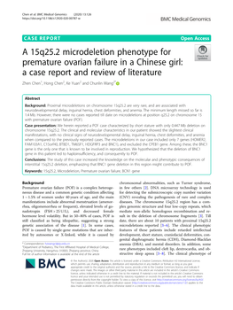 A 15Q25.2 Microdeletion Phenotype For