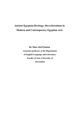 Reverberations in Modern and Contemporary Egyptian Arts