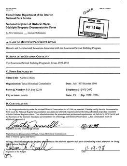 National Register of Historic Places I Multiple Property Documentation Form