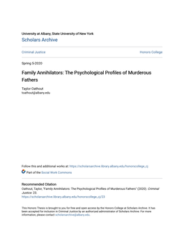 Family Annihilators: the Psychological Profiles of Murderous Fathers