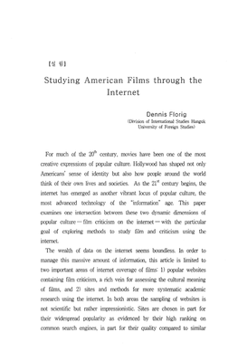 Studying American Films Through the Internet