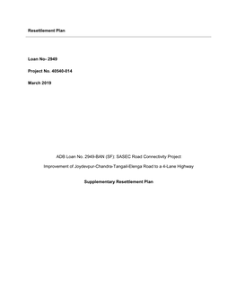 2949 Project No. 40540-014 March 2019 ADB Loan No. 2949-BAN