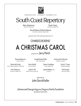 A CHRISTMAS CAROL Adapted by Jerry Patch