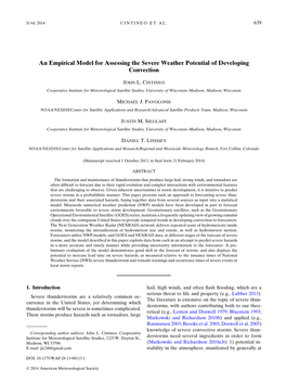 An Empirical Model for Assessing the Severe Weather Potential of Developing Convection