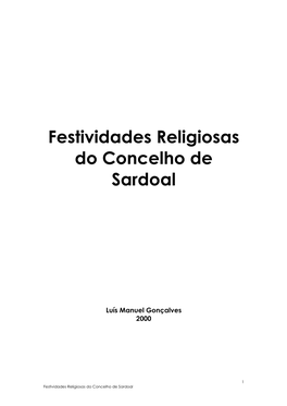Festividades Religiosas Do Concelho De Sardoal