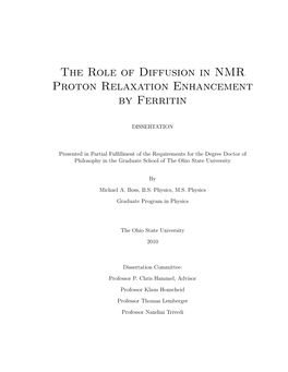 The Role of Diffusion in NMR Proton Relaxation Enhancement by Ferritin