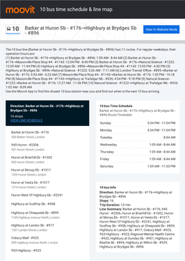 10 Bus Time Schedule & Line Route