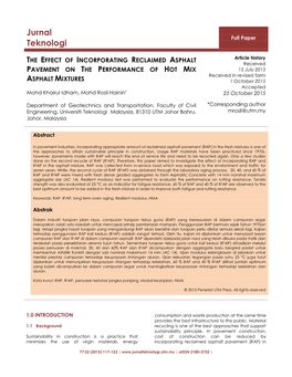 Template for for the Jurnal Teknologi