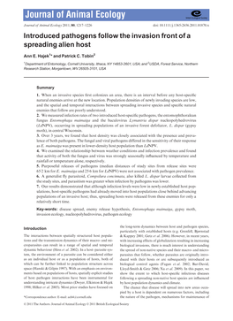 Introduced Pathogens Follow the Invasion Front of a Spreading Alien Host