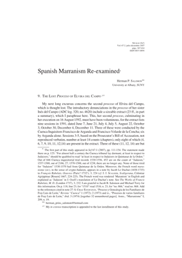 Spanish Marranism Re-Examinedk