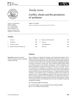 Conflict, Cheats and the Persistence of Symbioses