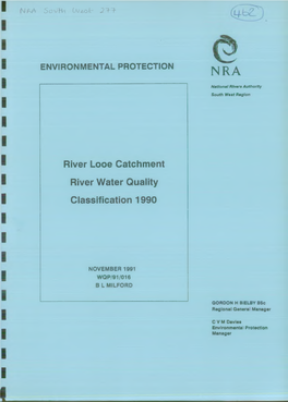 River Looe Catchment River Water Quality Classification 1990