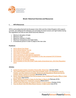 Brexit: Historical Overview and Resources