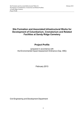 Site Formation and Associated Infrastructural Works for Development of Columbarium, Crematorium and Related Facilities at Sandy Ridge Cemetery