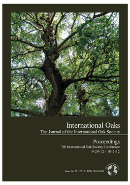 The Journal of the International Oak Society Proceedings 7Th International Oak Society Conference 9-29-12 / 10-2-12