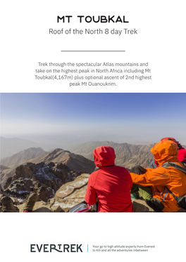 Mt Toubkal Roof of the North 8 Day Trek