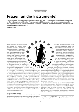 041 – Die Unabhängige Stimme Für Kultur in Der Zentralschweiz Juni 2019 PORTRÄT