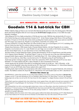 Goodwin 114 & Hat-Trick For