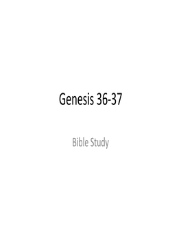 Genesis 36-37