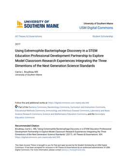 Using Extremophile Bacteriophage Discovery in a STEM Education