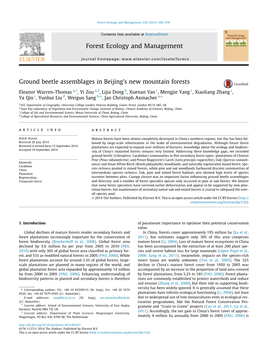 Ground Beetle Assemblages in Beijingâ€™S New