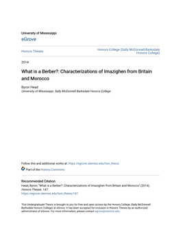 Characterizations of Imazighen from Britain and Morocco