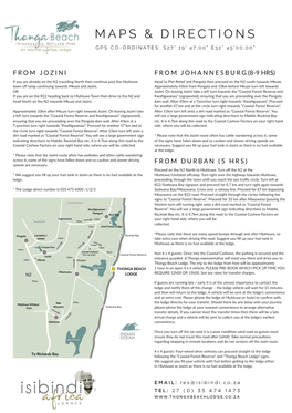 Thonga Beach Lodge Maps and Directions