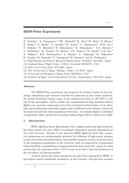 BESS-Polar Experiment